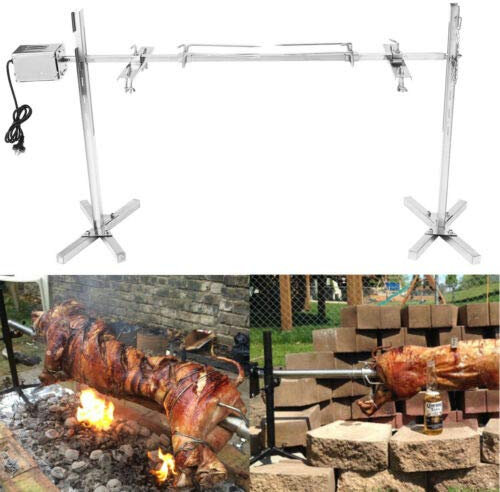 ERICAT Kit girarrosto Elettrico for Barbecue, Kit girarrosto Automatico for girarrosto con Motore da 15 W for Esterni in Acciaio Inossidabile for Maiale da 30 kg, Agnello di Maiale, Turchia/2811