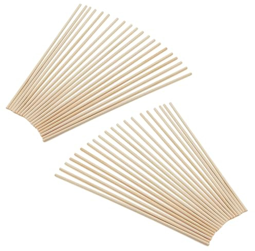 JOIKIT 100 Stück 30 cm Dübelstangen, 5 mm natürliche Holzdübelstangen, unlackierte runde Holzstäbe, Hartholzstäbe für Heimwerker, Kunstwerke