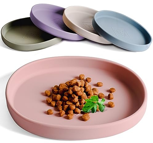 ne&no Futternapf für kleine Hunde und Welpen I Futterschale flach | Reisenapf | Silikonnapf breit für Trockenfutter und Nassfutter | Wasserschale I Campingnapf (rosa)