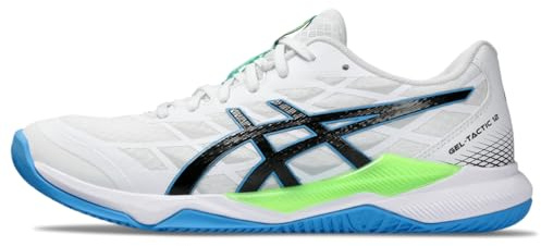 Asics Herren Gel-Tactic 12 Sneaker, White Lime Burst, 41.5 EU