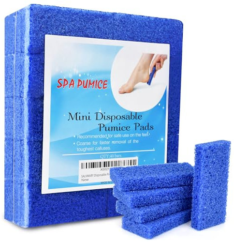 SALVMARY Pietra pomice usa e getta per piedi pelle dura rimozione calli pad scrubber piedi blu 40 pezzi