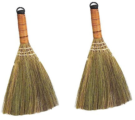 PLAFOPE 2pcs Wooden Desktop Cleaning Broom Handmade Broom Tool for Dust Brush Small Table Cleaning Soft