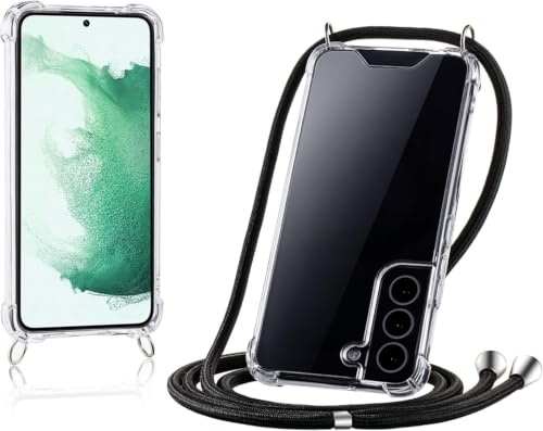 JProtect für Samsung Galaxy S22 Plus Hülle mit Band – Handyhülle zum Umhängen mit Band in Schwarz – Handykette Samsung Galaxy S22 Plus Kordel Hülle mit Kette/Schnur – Schützendes Case