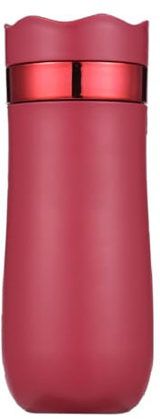 Fdit French Press Mug, 320ml Portable Coffee Maker for On the Go Brewing, Stainless Steel Insulated Travel French Press, for Brews Coffee or Tea (Red)