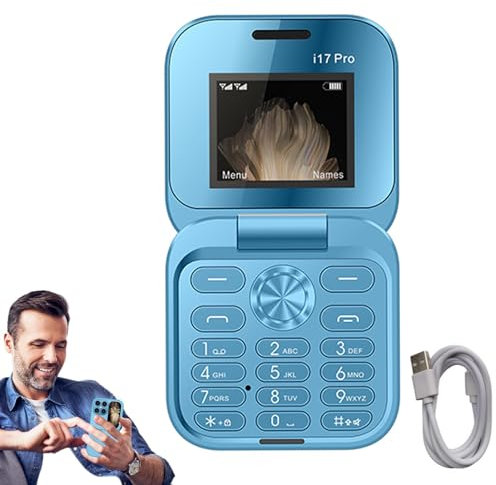 Teléfono celular para personas mayores - Teléfono celular para personas mayores, Teléfono plegable de 128 × 160 | Teléfono móvil para personas mayores fácil de usar, teléfono con pantalla de 1,77 pulg