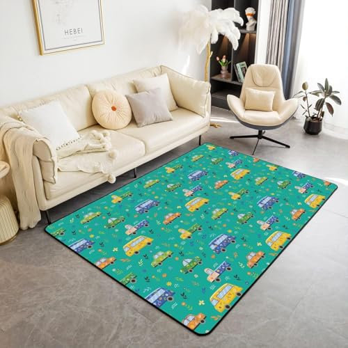 Cartoon-Auto Teppich Kinderteppich Wohnzimmerteppich Schlafzimmerteppich 3D-Gedruckter Superweicher Flanellteppich 90 X 150 cm - Polyester-Soft-Touch,Leicht Zu Reini -3304604154617