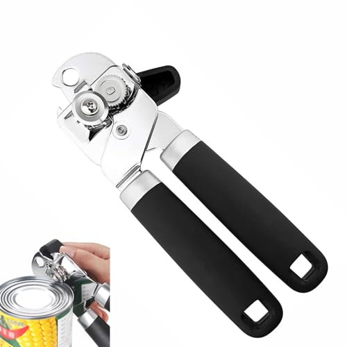Abrelatas Manual,3 en 1 Abridor de Tarros de Acero Inoxidable Profesional Hoja Afilada de Acero Inoxidable,Buenos Mangos Suaves,Mango Antideslizante Kit Cocina para Personas Mayores,Chefs,Camping