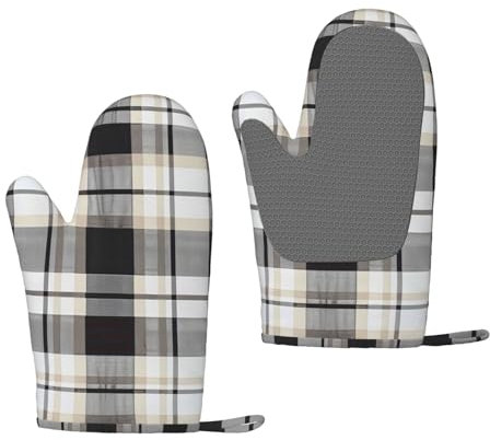 Lot de 2 gants de cuisine en silicone antidérapants résistants à la chaleur pour cuisine, pâtisserie, grillades Gris