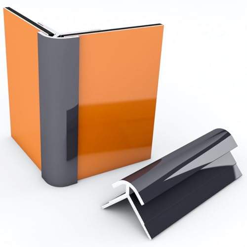 Kerabad Aluminium Profilsystem für 3mm Platten, Aluprofil für Duschrückwand Küchenrückwand, Außeneckprofil anthrazit - 1m lang