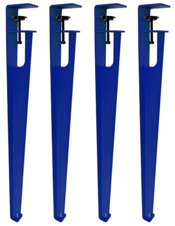 HDEYRSX 4 Stück Möbelfüße Metall Tischgestell F-förmige Tischbeine Tischkufen Tischuntergestell,für Arbeitstisch,Couchtisch,Schreibtisch,Bartisch,Das stanzfreie Design (Blau,76cm)