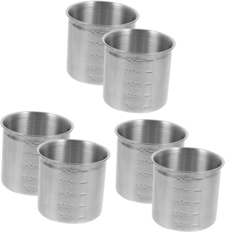 MAGICLULU 3 Juegos Taza Medidora Vaso De Repuesto Para Olla Arrocera Jarra De Leche Tazas Medidoras A Escala Minitaza Tapa Taza De Arroz Gramo Silver Acero Inoxidable 2 Piezas * 3