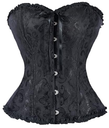 OPLERT Corsetto da donna per tutto il seno, busto, top shaper, bustier gotico con corsetto vintage