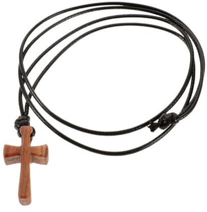 GALPADA Handgefertigter Holzanhänger Mit Kreuz Für Auto Verstellbares Cord-Pendant Für Männer Und Frauen Vielseitiger Religiöser Schmuck Für Innendekoration Und Persönlichen Stil
