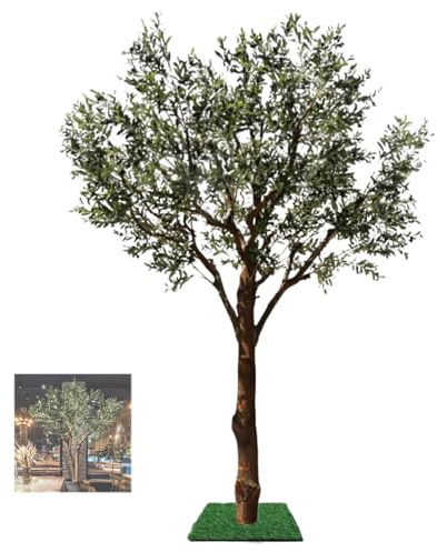 Plantas Artificiales Decorativas Grandes Olivo 120 150 180 210 250cm Plantas Artificiales Exterior Realistas Arboles Artificiales Natural Tronco Fake Plants Para Interior Y Exterior Hogar(120cm)