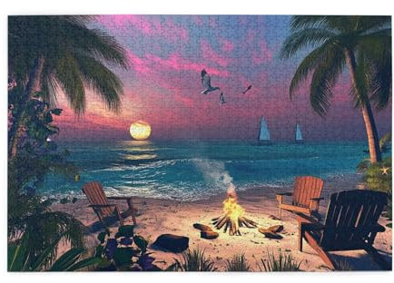 Puzzle 3000 Teile, Puzzle Erwachsene, Holzpuzzle Meer Impossible Jigsaw, Clevere Rätsel, HD Farbe Jigsaw mit Geschenkbox Verpackung for Aesthetic Room Decor, Geschenke für Frauen Mond 122x81cm p-1350