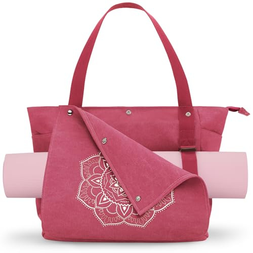 Gonex Yoga Tasche für Damen aus Canvas, Pilates Gym Tasche mit Mattenhalter