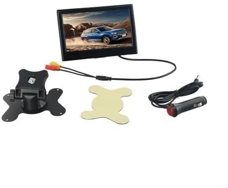 NVCPHGEDEK Caméra de recul Moniteur Voiture LCD TFT 7 Pouces Caméra Recul Moniteur D'appui-tête Lecteur DVD Magnétoscope, Télécommande, Support Rotatif Kit Caméra Recul