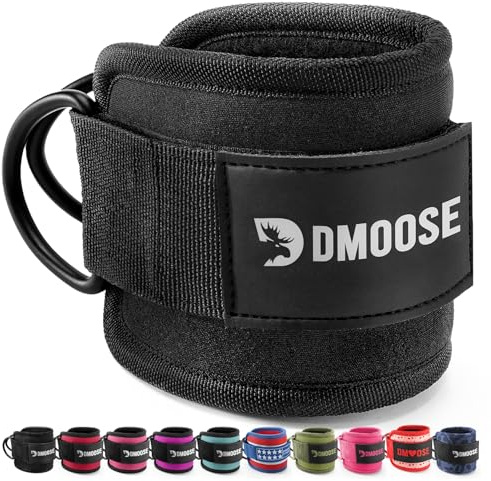 DMoose Fitness ankelremmar för kabelmaskiner – en storlek passar med premiumvaddering, glute kickback ankelrem för kvinnor