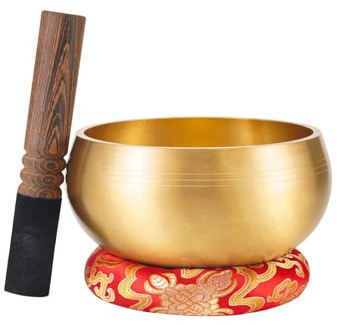 Fay Bless Handgefertigtes tibetisches Klangschalen-Set - Nepalesische Klangschale für Meditation, Yoga & Chakra-Balancing, dekoratives Achtsamkeitsgeschenk (13 cm)