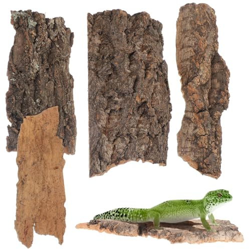 Kichvoe 4 Stück Reptilien-baumrinden-dekor, Haustier-versteck, Kletterplattformen, Terrarium-zubehör, Lebensraummatte für Eidechsen, Schlangen, Spinnen
