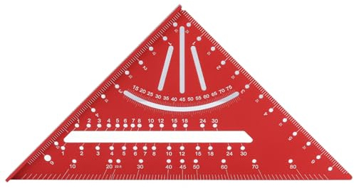 Yctze Goniometro Triangolare per Travi da 7 Pollici in Lega di Alluminio per Strumento di Misurazione Multiangolo per la Lavorazione del Legno (rosso)