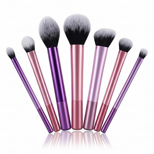 Ruvan Techniques Lot de 8 pinceaux de maquillage pour fard à paupières, surlignements et contours, 18 cm, idéal pour le maquillage quotidien et les voyages