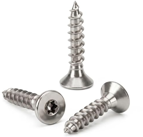 NOLDAR | Tornillos para Madera TORX Cabeza Avellanada. Acero Inoxidable A2 (AISI 304). 200 Unidades. Rosca Completa. Tirafondos Autorroscantes (3,5 x 20 mm)