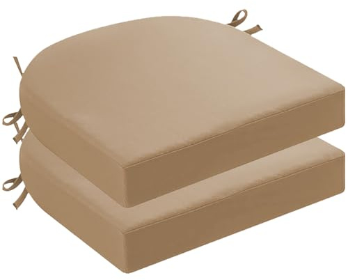 Wasserdichtes U-förmiges Stuhlkissen 43x40x5cm, wasserabweisend, für den Außenbereich geeignet, U-förmige Stuhlkissen mit Bändern, Füllung aus hochdichtem Schwamm, abnehmbare Bezüge für Terr
