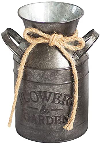 vintage metal vase, Milk Churn Pot Tall Iron Sheet Vase Bucket Flower Arrangement Decorative
