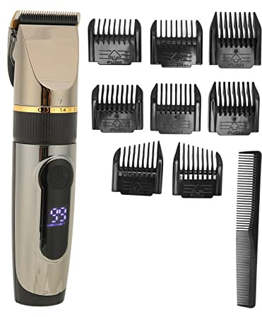 Generic Cortadora de Cabello USB, Cortadora de Cabello Recargable a Prueba de Agua para Hombres y Mujeres con 8 Peines Guía y Batería de 2200 MAh