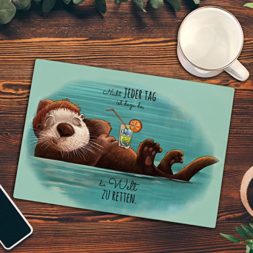 Frühstücksbrettchen Frühstücksbrett Schneidebrett Küchenbrettchen Otter mit Spruch fb015 ilka parey wandtattoo-welt®