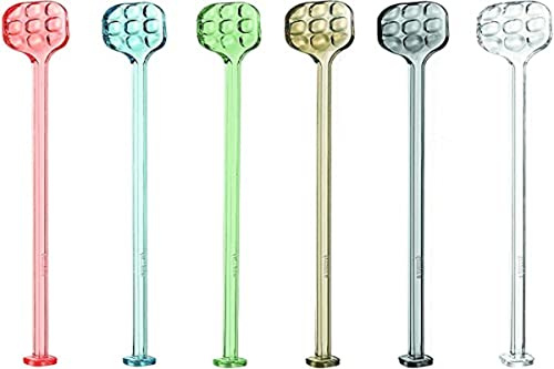 Guzzini - Tiffany, Set 6 Cucchiaini Cocktail - Colori Assortiti, 3,8 x 3,8 x h22,5 cm - 10790052