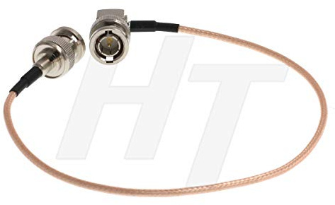 HangTon - Cavo coassiale super flessibile per fotocamera 3G HD-SDI video RF ad angolo retto da BNC maschio a maschio dritto BNC RG179, 75 Ohm (40 cm)
