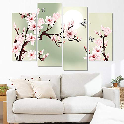 Quadri su tela Decorazioni fiori di pesco pittura quadri murali per soggiorno fiori moderni Opere d'arte Poster e stampe-30x60cmx2 30x80cmx2