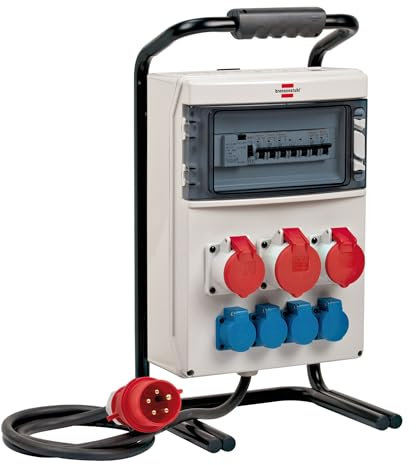 Brennenstuhl Tragbarer Stromverteiler (1x32A + 2x16A CEE-Steckdosen, 2m Kabel, für ständigen Einsatz im Freien, mit FI-Personenschutz, Made in Germany)