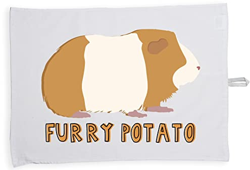 Hippowarehouse Furry potato guinea pig Tea Towel Eco Printed Dish Cloth Kitchen accessory 50cmx70cm 100% Cotton