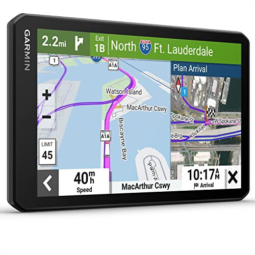 Garmin dēzlCam LGV 710 – LKW-Navi mit integrierter Dashcam, Kollisionswarner & Spurhalteassistenz. 7“ Farbdisplay, fahrzeugspezifischem Routing Satellitenbildern, 010-02727-15, Schwarz