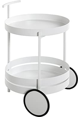 HAKU Servierwagen weiß, Metall - Maße: H 62 cm x Ø 42 cm, Style: Modern