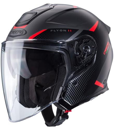 CABERG HELMET FLYON II BOSS MATT GREY/RED/BLACK XL