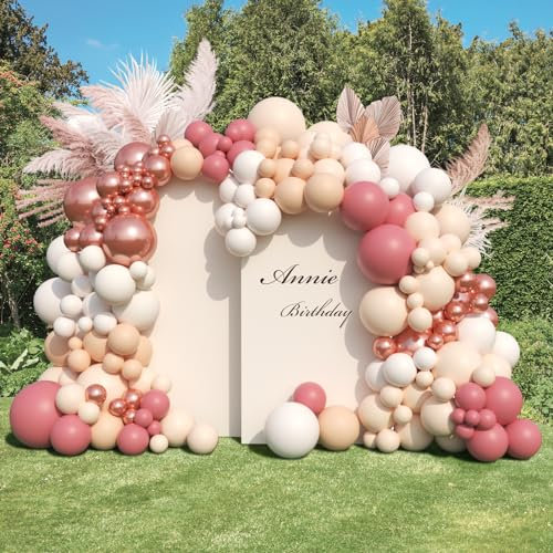 WAREHOUSE Luftballons Girlande Rosa, 158 Stück Ballons Pastell hochzeitsdeko luftballon girlande hochzeit Rosa Pastell ballon Set als Geburtstag Hochzeit, ballon girlande, luftballons geburtstag