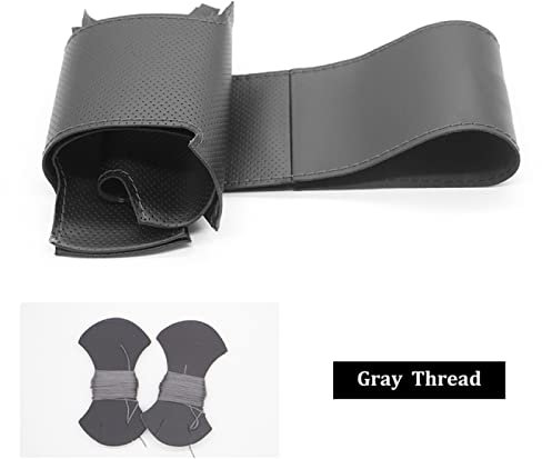 Handgenähter schwarzer Leder-Lenkradbezug, für BMW E90 320i 325i 330i 335i E87 120i 130i 120d DIY atmungsaktive Lenkradbezüge