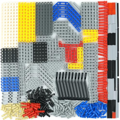 Technical ersatzteile 580 Stück Technische Teile-Set,Technik Klemmbausteine | Balken Achsen, Pins, Verbinder,Stopper klein 1/2, kompatibel mit gängigen Klemmbaustein-Marken, MOC Bauteile für Erwachsene
