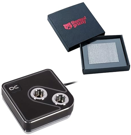 Alphacool Core 1 Aurora CPU Water Block with Thermal Grizzly KryoSheet (33x33mm) for AMD AM5 CPU Bundle, Black