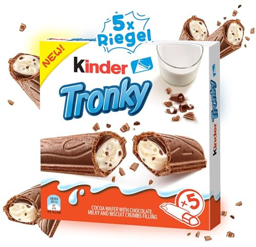 Kinder Tronky Packung (90g) XXL Sparbundle - 5x Riegel je Packung, Extreme Leckere Crispy Creme mit Milch Schokolade und Keks! (1er Bundle)