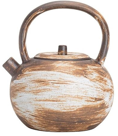 Ceramic Pot Handmade Stoneware Teapot, Special Tea Brewer, Hand-carved Retro Small Teapot, Kung Fu Tea Set, Tea Brewer, Handle Pot, Single Pot, Simple Tea Brewer Tea Pot