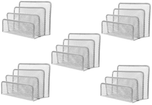 Tofficu 5stücke Metall Bücherregal Mit Fächern Schreibtisch-organizer Für Dokumente Und Bücher Eleganter Briefständer Für Büro Und Zuhause