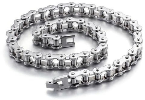 Caiduoduo Herren Titan Stahl Fahrradkette Mode Halskette Fahrradkette Edelstahl Schmuck