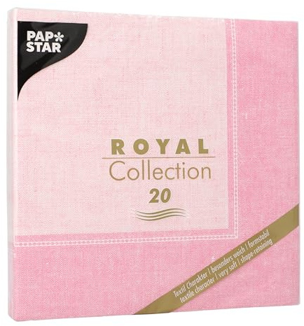 PAPSTAR 50 Servietten ROYAL Collection 1/4-Falz 40 cm x 40 cm rosa Linum