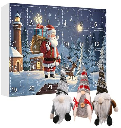 Weihnachts Wichtel Adventskalender 2024, 24Stk Wichtel Adventskalender 2024, Plüschzwerg Weihnachts Countdown Kalender, Wichtel Puppe 24 Tage Countdown Kalender für Kinder und Erwachsene (E)