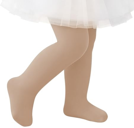 American Trends Collant per bambini con piedi collant da danza per bambine leggings ultra morbidi collant da balletto calze per bambini per 1-4T, Nude, 12-24 Mesi